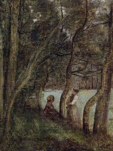 Les Alinges, Haute Savoie, Figures under the Trees by Jean-Baptiste-Camille Corot
