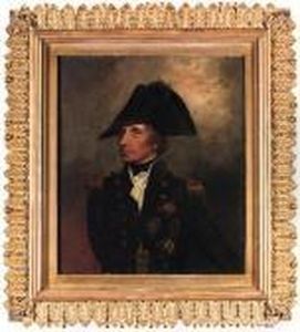 Portrait Of Horatio, Viscount 
Nelson, K.b., Vice-admiral Of Thewhite, Half-length, In Vice-admiral's 
Undress Uniform, Cocked Hatwith Black Silk Cockade And Green Eyeshade, 
With The Stars Of Thebath, The St. Ferdinand And The Crescent