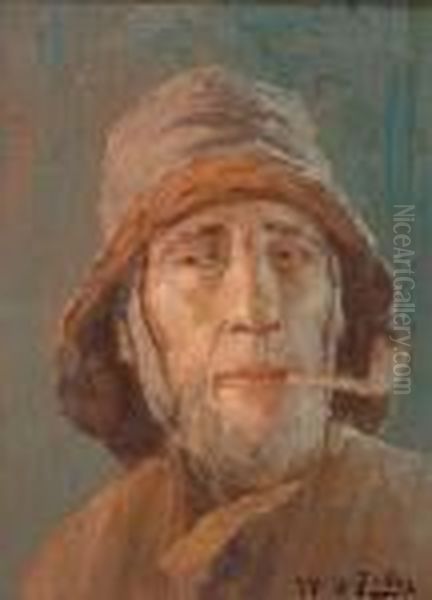 Pecheur Fumant La Cigarette Pecheur Fumant La Pipe - view 1