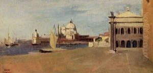 Venice, the Grand Canal, View from the Esclavons Quay by Jean-Baptiste-Camille Corot