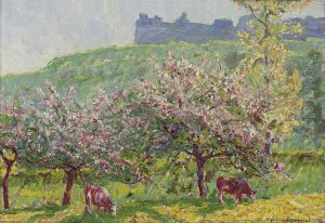Apple-blossom Time In Arc-la-bataille by Wynford Dewhurst