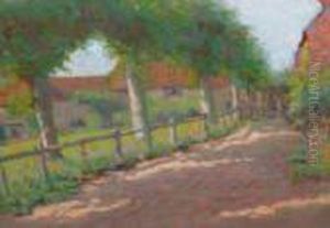 A Village Lane by Wynford Dewhurst