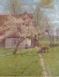 Apple Blossom Before A Cottage