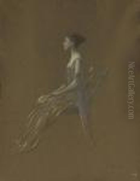 Seated Lady In A Yellow Dress - view 1