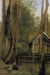 Fishing Shed at Mathois near Gournay-en-Bray by Jean-Baptiste-Camille Corot