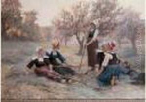 La Fin De La Journee Des Glaneuses by Theophile Louis Deyrolle