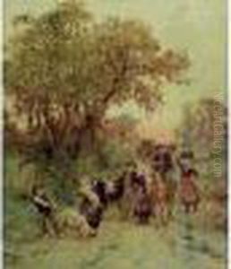 Bretagne, Retour De Marche by Theophile Louis Deyrolle