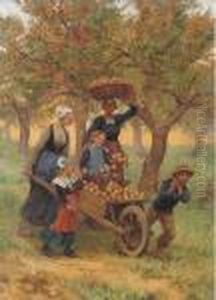 Harvesting Apples by Theophile Louis Deyrolle