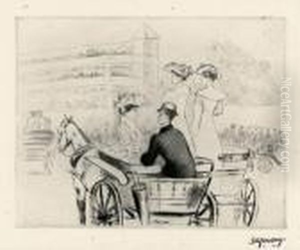 [elegants Et Elegantes En Caleche]. Vers 1910 - view 1