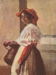 Italienerin mit Krug by Jean-Baptiste-Camille Corot
