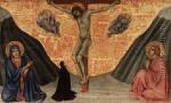 Gesu Crocifisso Tra La Vergine Addolorata E San Giovanni Con Una Devota E Due Angeli - view 1