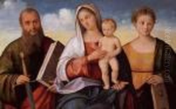 Madonna Col Bambino Fra I Santi Paolo E Caterina D""alessandria - view 1