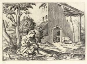 The Rest On The Flight Into Egypt by Giulio Bonasone