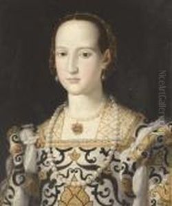 Portrait Of Elenor Of Toledo, Bust-length by Agnolo Bronzino