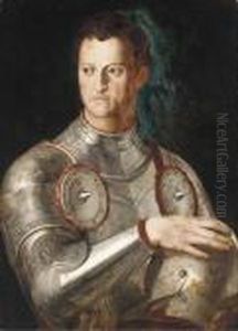 Portrait Of Cosimo De' Medici, Half-length Wearing Armour by Agnolo Bronzino