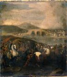 Scontro Tra Cavalieri Turchi E Cristiani by Andrea Di Lione