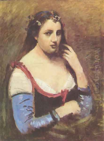 Frau mit Margeriten - view 1