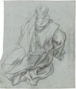Study Of A Kneeling Monk Seen From Behind