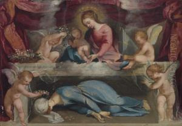 The Madonna And Child With The Martyred Saint Cecilia And Infantangels - view 1
