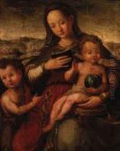 The Madonna And Child With The Infant Saint John The Baptist by Ventura Salimbeni