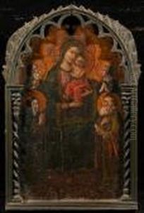 Madonna And Child And Saints by Ansano Mancio Di Sano Di Pietro