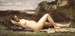 Bacchante in a Landscape 1865 by Jean-Baptiste-Camille Corot