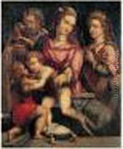 La Sainte Famille Avec Saint Jean-baptiste Et Sainte Catherine by Giovanni Antonio Sogliani