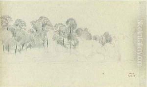 An Italianate landscape with a house in a forest by a pond