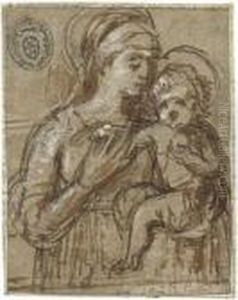 Umkreis: Madonna Mit Kind by Santi Di Tito
