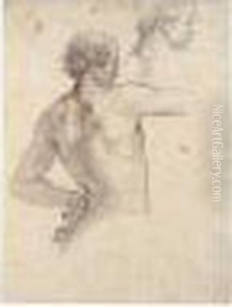 Study Of A Man In Profile,
Possibly For The Figure Of An Executioner, And A Separate Study Of His
Head - view 1