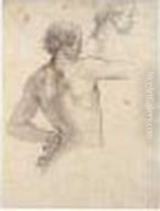 Study Of A Man In Profile,
Possibly For The Figure Of An Executioner, And A Separate Study Of His
Head by Santi Di Tito