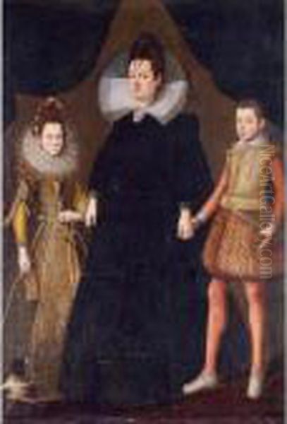 Portrait Of A Mother And Her Two Children - view 1