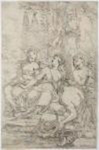 A River God And Five Muses by Giuseppe Diamantini