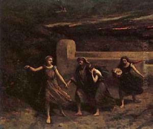 The Destruction Of Sodom Detail 1857 by Jean-Baptiste-Camille Corot