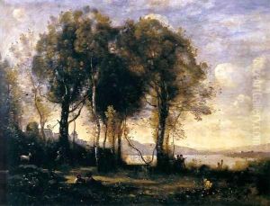 Goat-herds by Jean-Baptiste-Camille Corot
