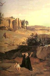 Hagar In The Wilderness Detail 1835 by Jean-Baptiste-Camille Corot