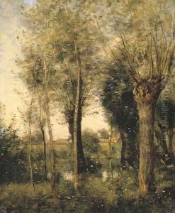 Saulaie à Saint Nicolas pres Arras by Jean-Baptiste-Camille Corot