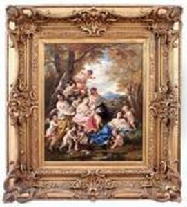 Nymphes Et Amoures, Scene Champ?tre Idyllique by Narcisse Virgilio Diaz De La Pena