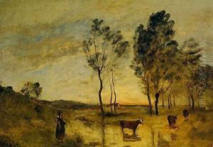 Le Gue (aka Cows on the Banks of the Gue) 1870-1875
