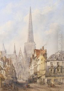 A Continental Town Scene
