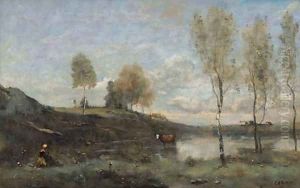 Souvenir des Marais de Bove, pres Amiens by Jean-Baptiste-Camille Corot