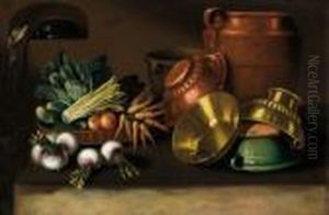 Natura Morta Con Verdure E Stoviglie by Martin Dichtl