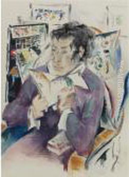 Man Reading - view 1