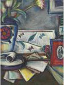 Still Life With Pipe And Letters by Preston Dickinson