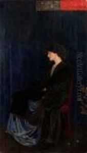 Ritratto Di Dama Su Sfondo Bleu by Dicksie Frank