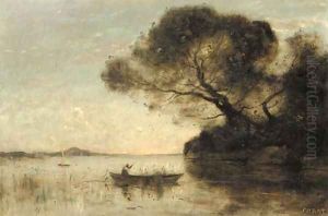 Le soir au Lac d'Albano by Jean-Baptiste-Camille Corot