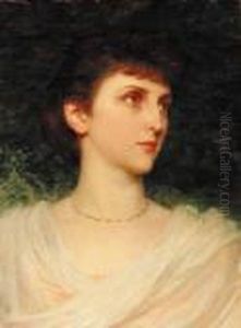 Portrait Of Maude Moore, Head-and-shoulders, In A Pink Dress With White Shawl