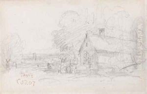 Maison Normande by Jean-Baptiste-Camille Corot