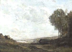 Paysage au Bord du Lac by Jean-Baptiste-Camille Corot