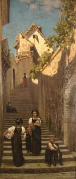 Figures On Staircase - view 1